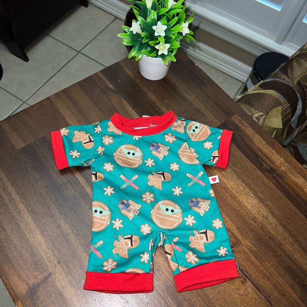 BUILD A BEAR Sleeper Pajamas PJ Set Star Wars Yoda The Child Christmas